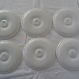 6 Plates oysters mills wolves 430112 shade of gray faience L1
