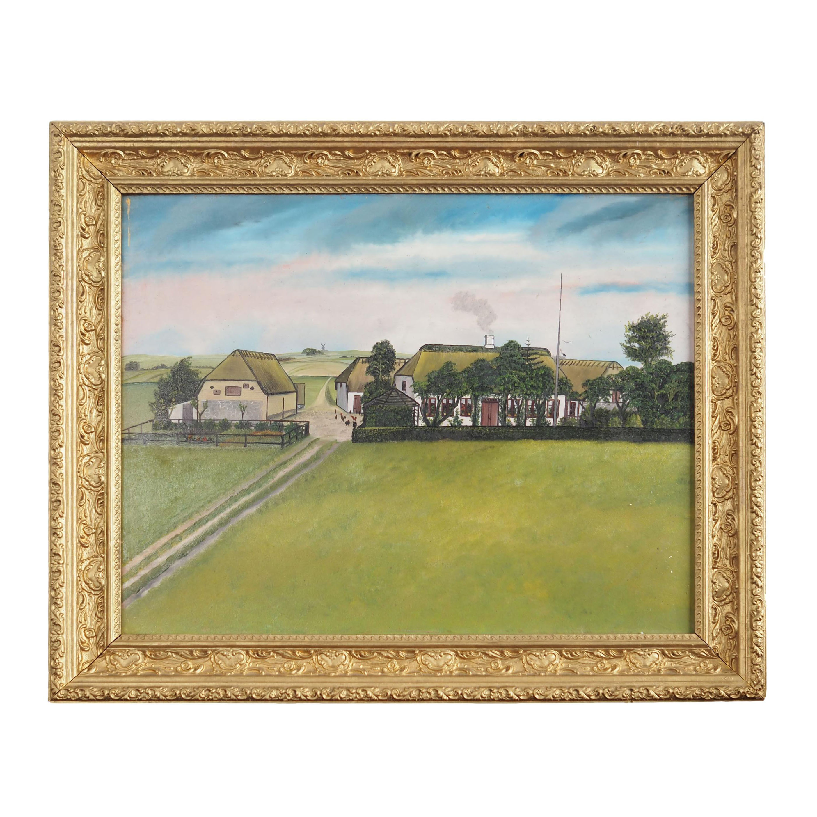 Peinture « The Farm », design scandinave, années 1970