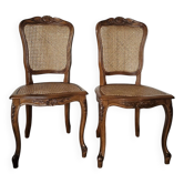 Pair of Louis XV style caned chairs