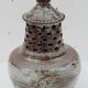 Vintage lamp foot in openwork ceramic email brown gray signed