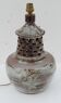 Vintage lamp foot in openwork ceramic email brown gray signed