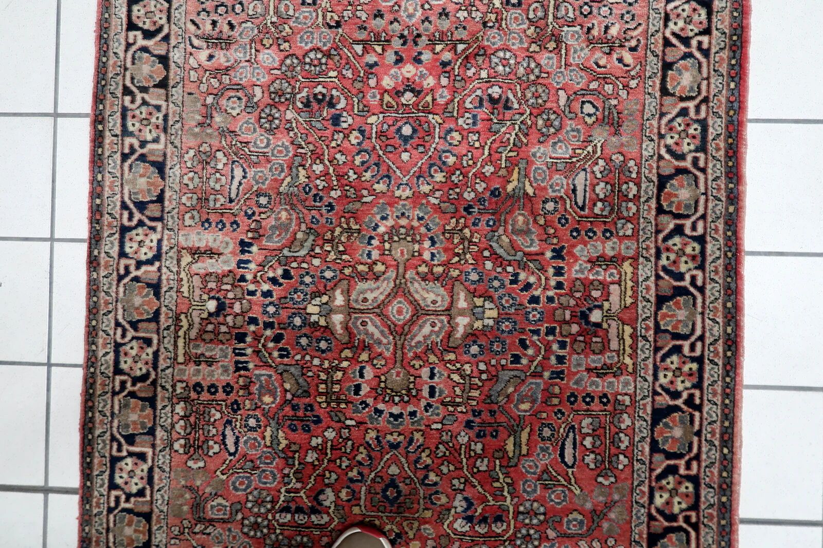 Vintage Persian Hamadan handmade rug 3.3' x 4.11' 1950s - 1C1213