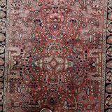 Vintage Persian Hamadan handmade rug 3.3' x 4.11' 1950s - 1C1213