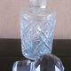 Old crystal bottle decor size with faceted cabochon early xxth