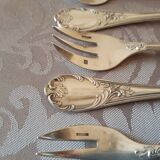 Christofle Marly, 10 silver metal oyster forks