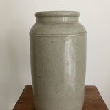 Large cylindrical pot in glazed stoneware