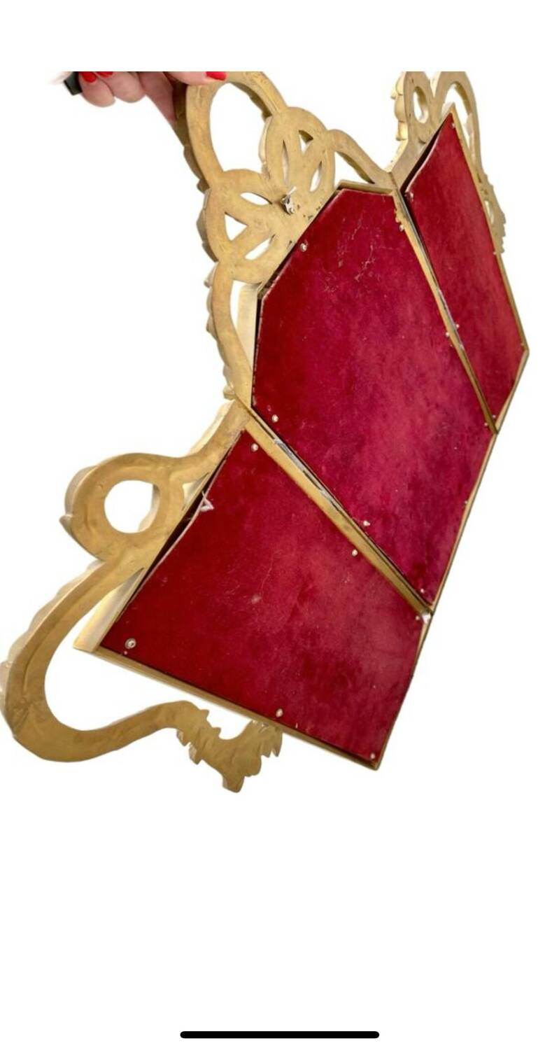 Miroir triptyque en bois doré et sculpté