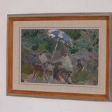 Original Swedish oil on panel – “Seated Figure” by Gösta Stawåsen – vintage & framed – 38 × 29 cm (15.0" × 11.4")