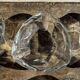 Set of 14 triangular glass ashtrays D13