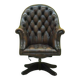 Brown leather chesterfield directors armchair