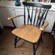 Scandinavian chair in wood and navy blue
