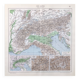Vintage Europe Alps mountains map from 1950