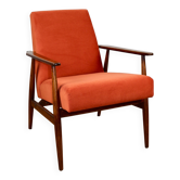 Armchair 'Lis', 1970s design by Henryk Lis orange-brick-terracotta - 2 pieces available