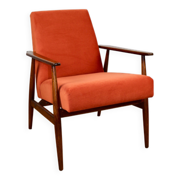 Armchair 'Lis', 1970s design by Henryk Lis orange-brick-terracotta - 2 pieces available