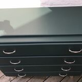 Commode vintage vert foncé