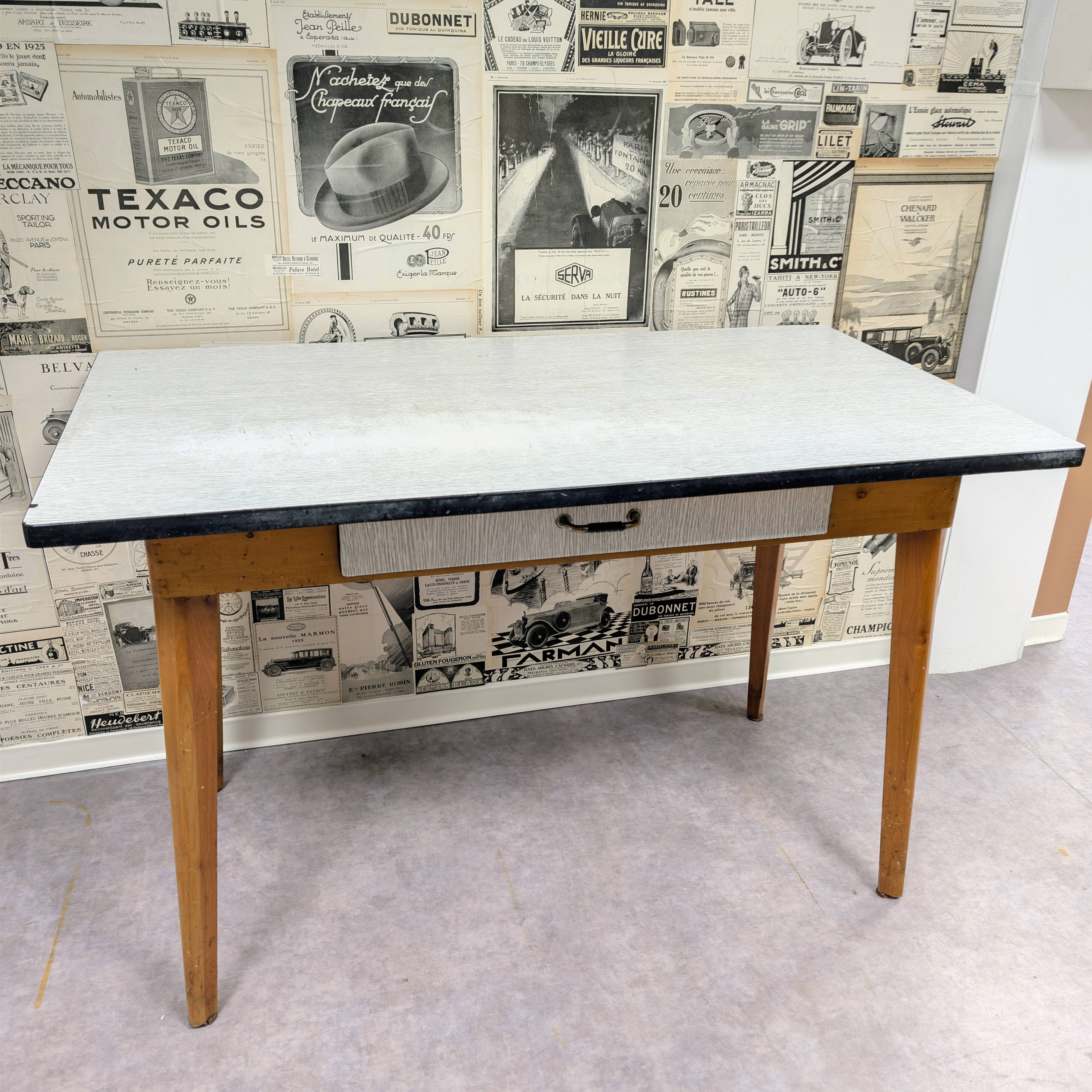 Vintage wood and formica table