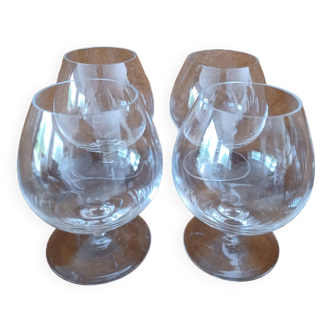 4 glasses with crystal cognac viileroy and boch