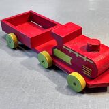 Wooden locomotive and tender, antique toy
