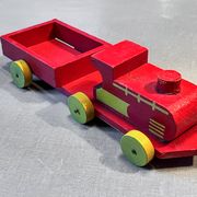 Wooden locomotive and tender, antique toy