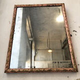 Pink patinated mirror 19th 54x70cm