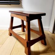 Vintage houten authentiquek zitbankje, 70 cm