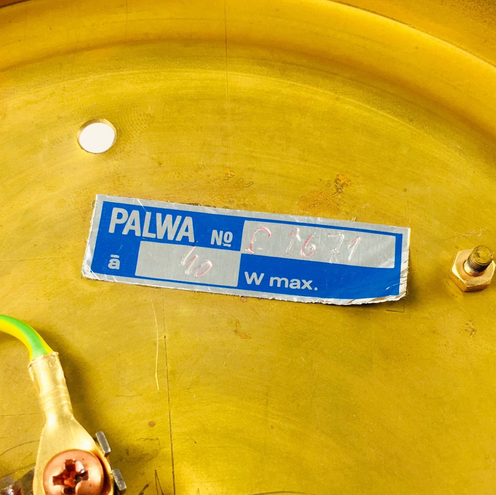 Crystal & gilt brass flush mount from palwa, germany, 1970s