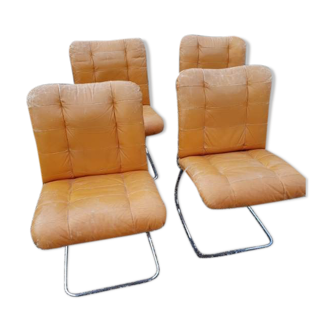 4 vintage chairs 1970 Roche Bobois