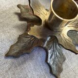 Brass leaf candle holder