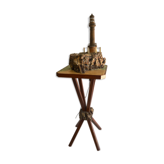 Guéridon avec phare lumineux années 50