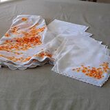 Vintage round tablecloth and napkins