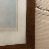 Framed English engraving "The hunt" 20th century