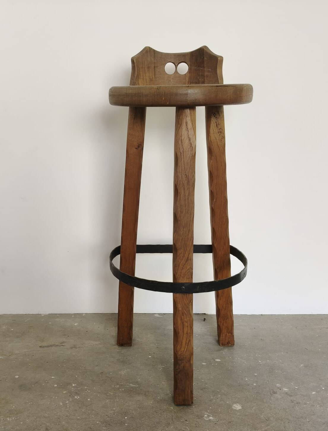 Brutalist oak Barstools
