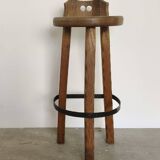 Brutalist oak Barstools