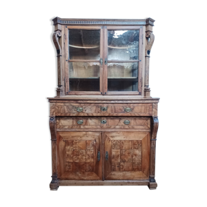 Buffet Biedermeier d'époque en marqueterie de bois précieux et ébène