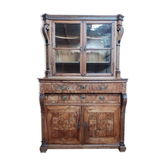Biedermeier period sideboard in precious wood and ebony marquetry