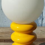 Yellow wooden lamp 70s