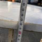 Half-moon console in wrought iron and marble