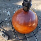 Ball / round solid wood lamp base - 70s