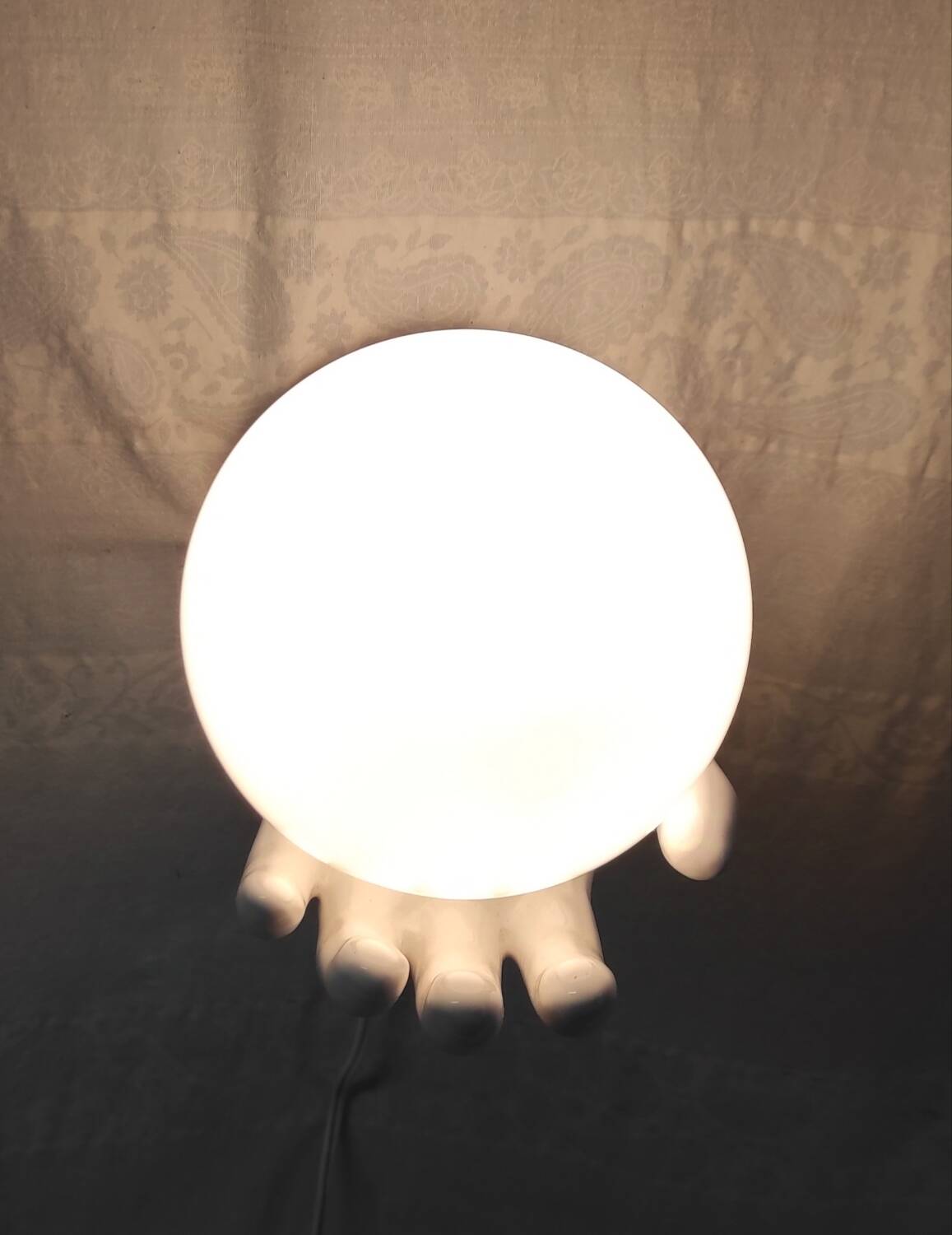 Ceramic and opaline wall lamp - 70's