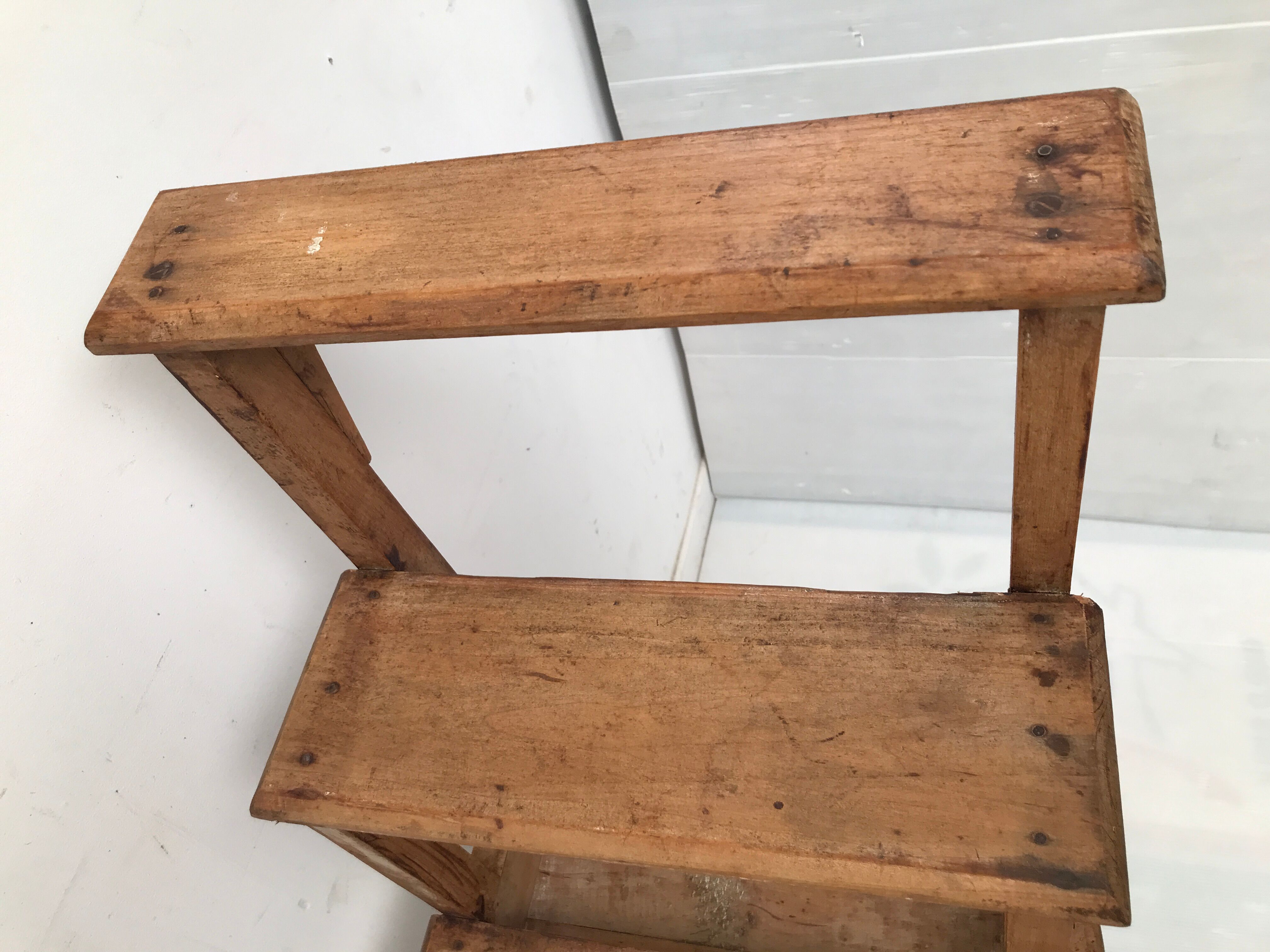 Stepladder armchair oak bookcase 50s-60s