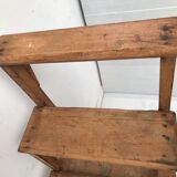 Chaise   escabeau bibliothèque en chêne années 50-60