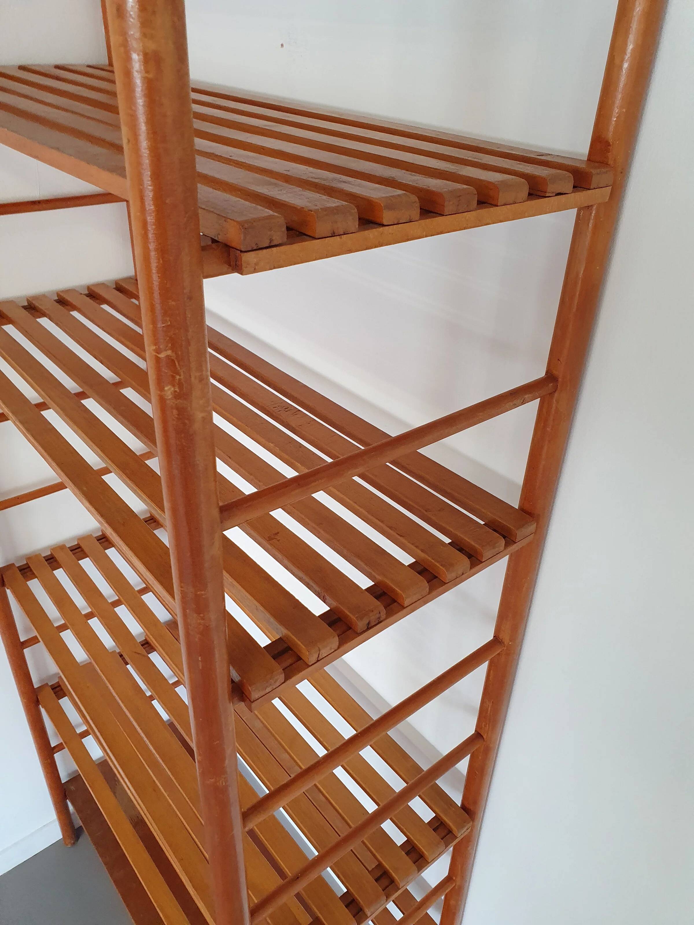 Vintage stick cabinet from the 50s/60s, 180 x 80 x 37 cm