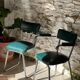 Pair of green vinyl and chrome armchairs, mid-century