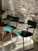 Paire de fauteuils Skaï vert et chrome, mid century