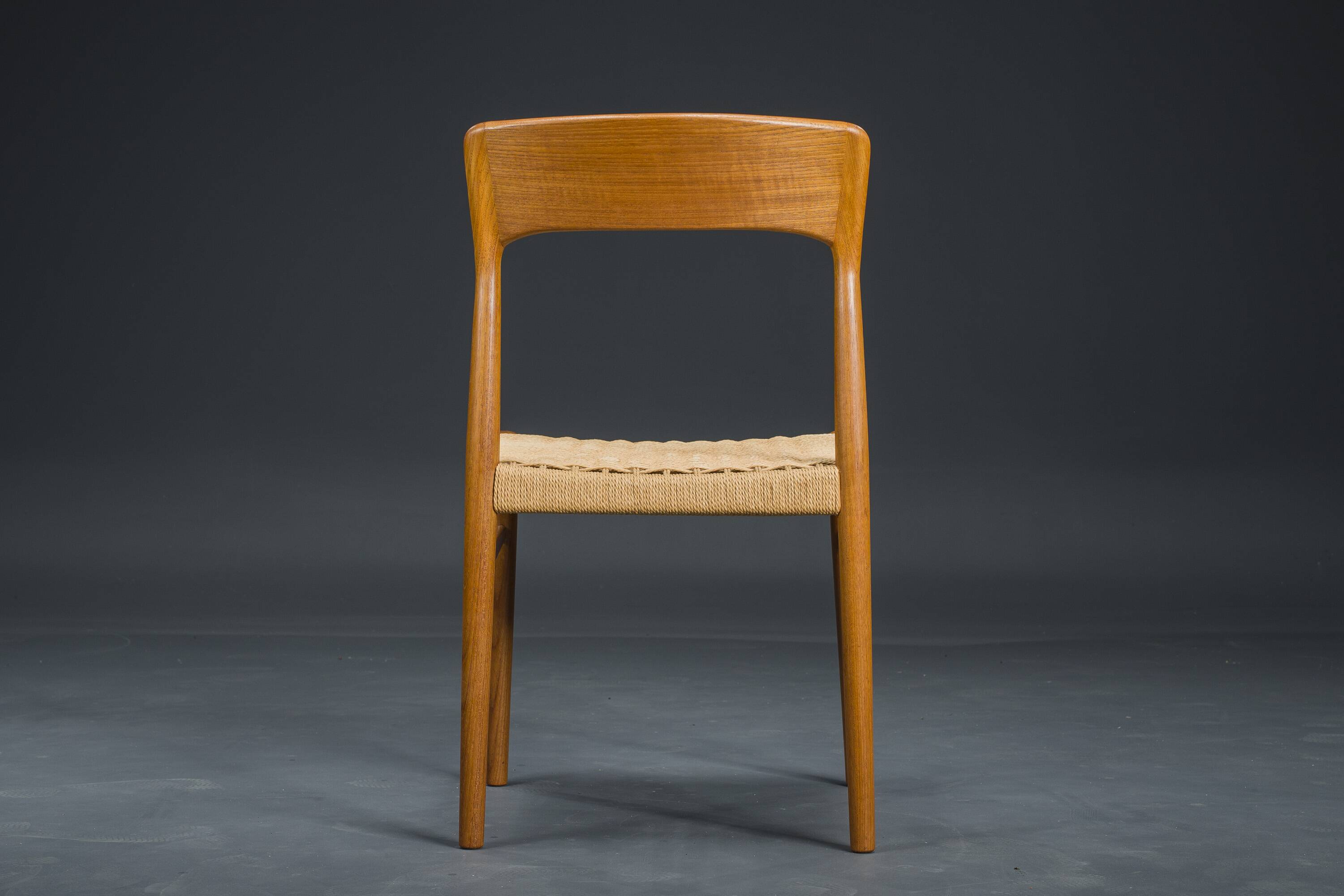 Danish Teak Dining Chair with Wicker by Henning Kjaernulf for Koruo Stolefabrik, 1960s