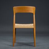 Danish Teak Dining Chair with Wicker by Henning Kjaernulf for Koruo Stolefabrik, 1960s