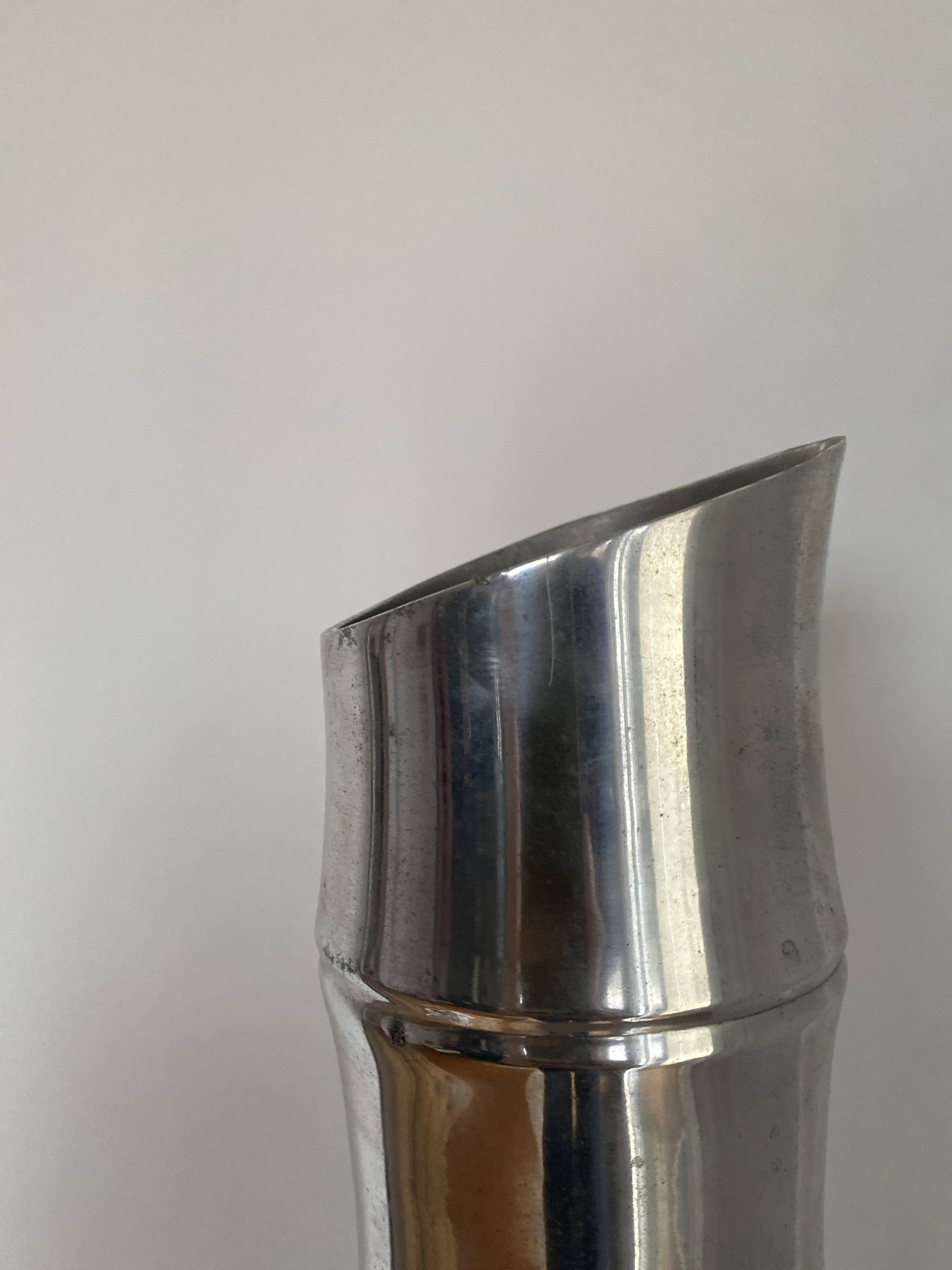 aluminium cast vase Bamboo 1980