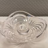 A set of beautiful rock crystal glass candle holders from Swedish Orrefors. Estimated 1970s.