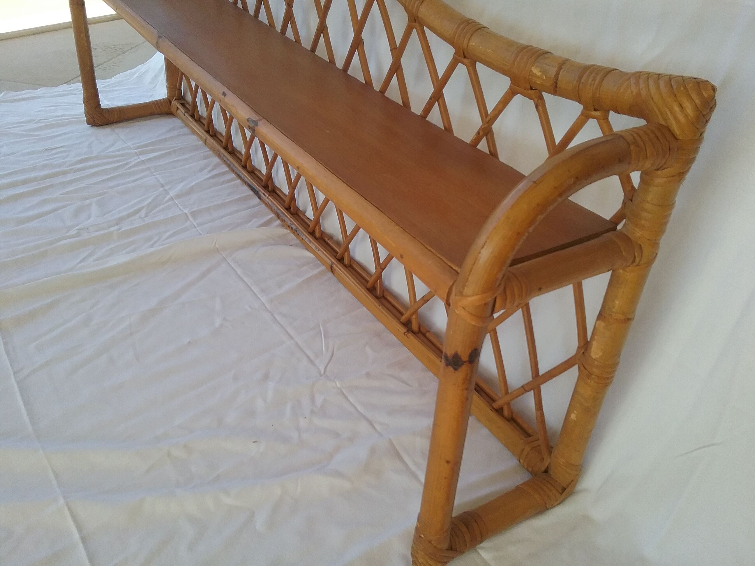 Rattan shelf