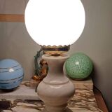 Alabaster and opaline lamp